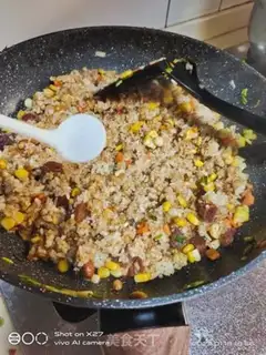 Make Corn sausage fried rice step 5