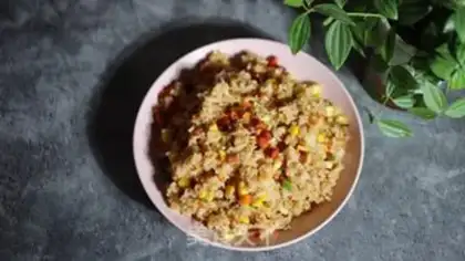 Make Corn sausage fried rice step 7