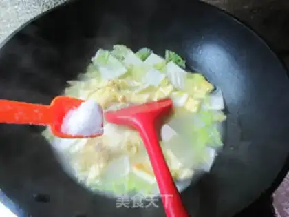 Make Big cabbage tofu egg soup step 5