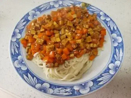 Make Carrot tofu noodles step 9
