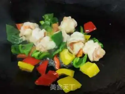 Make Five-color shrimp balls step 3