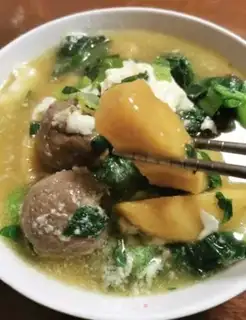 Make Beefballs, yogurt and veggie soup step 8
