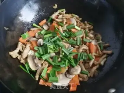 Make Mushroom carrots, fried meat step 6