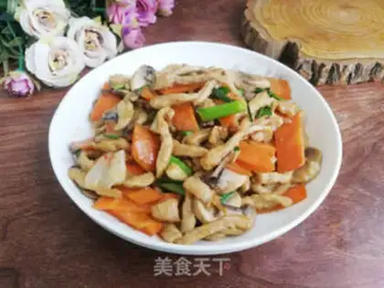 Make Mushroom carrots, fried meat step 7