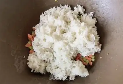 Make Little pepper peppers, celery, ham and rice step 7