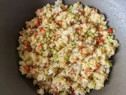 Make Little pepper peppers, celery, ham and rice step 10