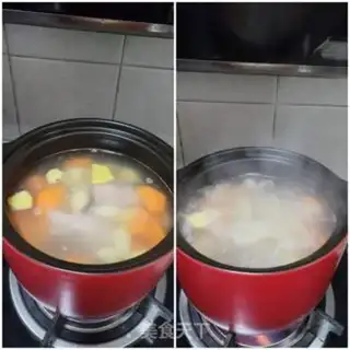 Make Potato carrots and pork soup step 1
