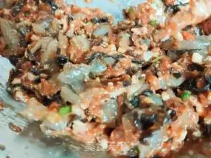 Make Pork, shrimp, cabbage step 10
