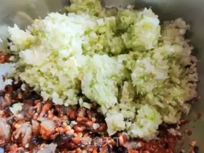Make Pork, shrimp, cabbage step 11
