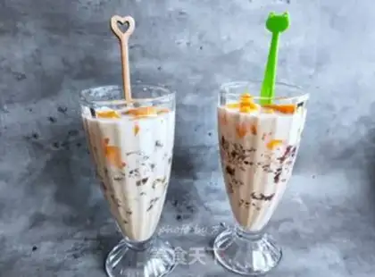 Make Mango peach cream tea step 10