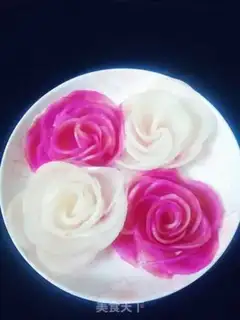 Make Roses with white carrots step 13