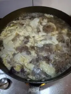 Make Soup of mushroom beef eggs step 7
