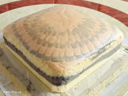 Make Coconut zebra zebra cake step 14