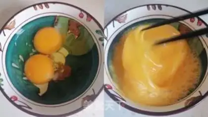 Make Peaches pointy egg soup step 1
