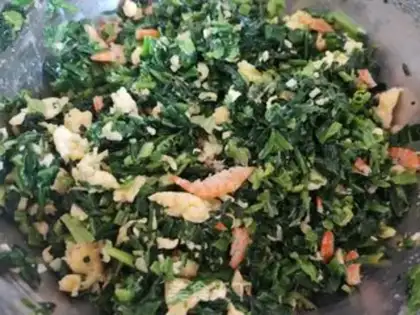 Make Spinach egg dumplings step 12
