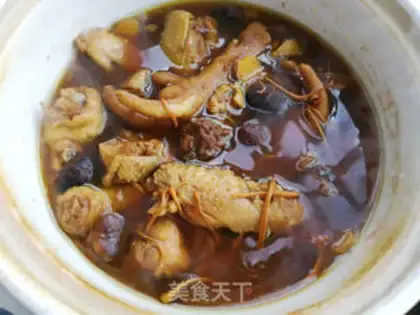 Make Worm and herbs and chicken soup step 5