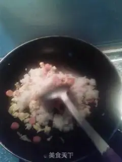 Make Ham and egg fried rice step 3