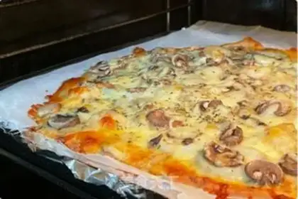 Make Seafood mushroom pizza step 6