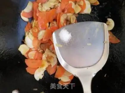 Make Carrot fried abalone mushroom step 7