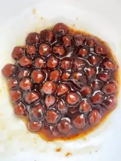 Make Homemade black sugar pearls step 17