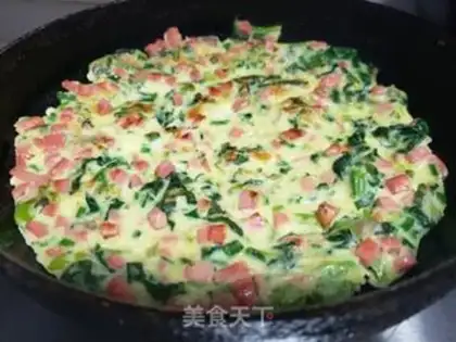 Make Ham sausage spinach pancakes step 4