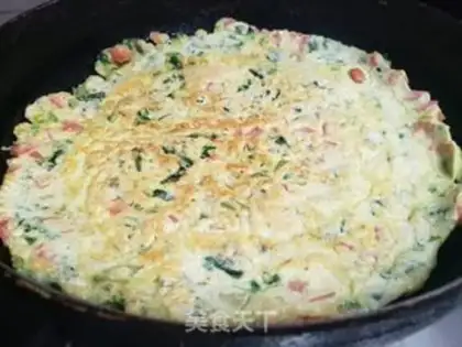 Make Ham sausage spinach pancakes step 5