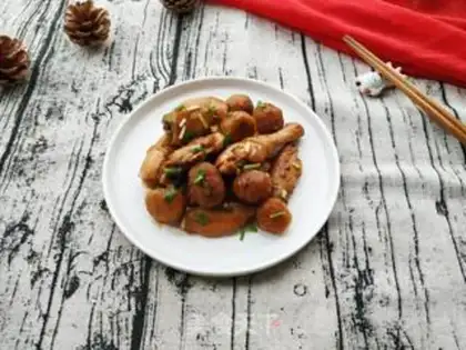 Make Red-burned chestnut chicken step 10