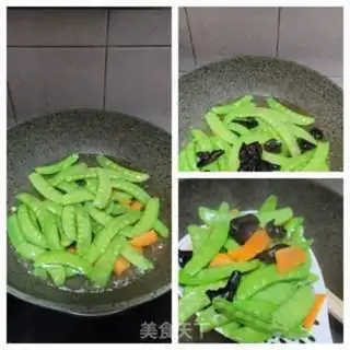 Make Shrimp fried Dutch beans step 3