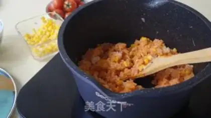 Make Volcanic cheese fried rice step 3