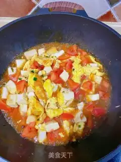 Make Tofu eggs fried tomatoes step 6
