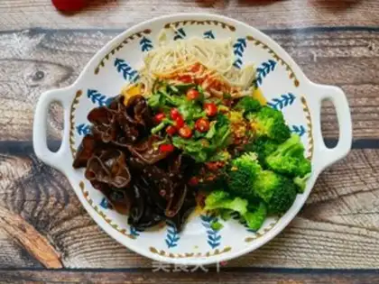 Make Golden pins and mushrooms and broccoli step 10