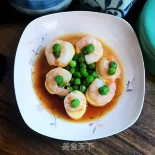 Make Japanese tofu steamed shrimp step 9