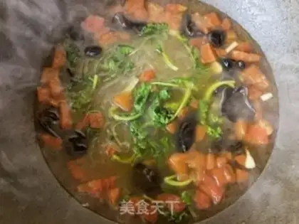 Make A mussel fan soup step 7