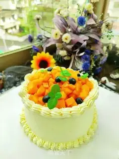 Make Mango cream birthday cake step 28