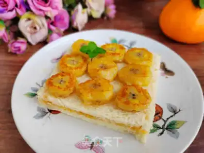 Make Peach sauce banana sandwich step 7