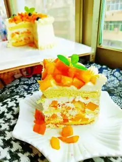 Make Mango cream birthday cake step 30