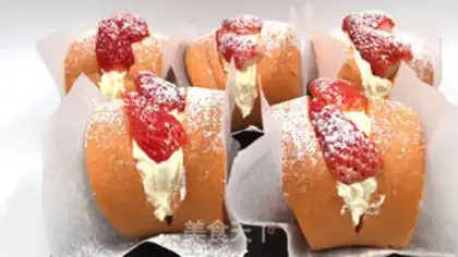Make Strawberry rolls step 25