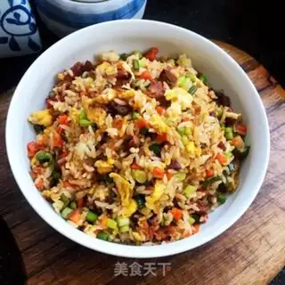 Make Garlic salami fried rice step 9