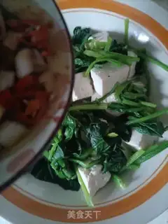 Make Garlic spinach tofu step 8