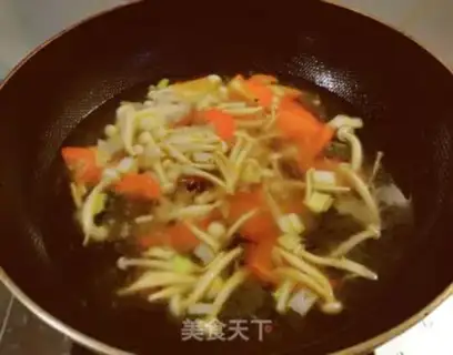 Make Duck blood fan mushroom soup step 5