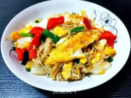 Make Eggs and golden mushrooms step 4
