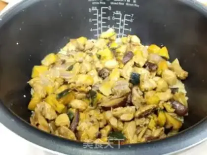 Make Pumpkin chicken and rice step 7
