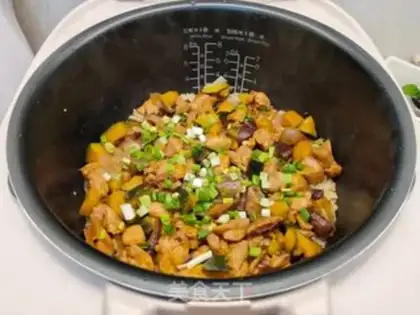 Make Pumpkin chicken and rice step 8