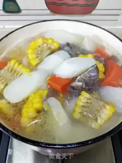 Make Corn meds, corn carrot, pigbone soup step 7