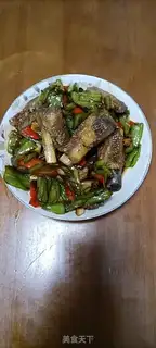 Make Twin pepper fried ribs step 14