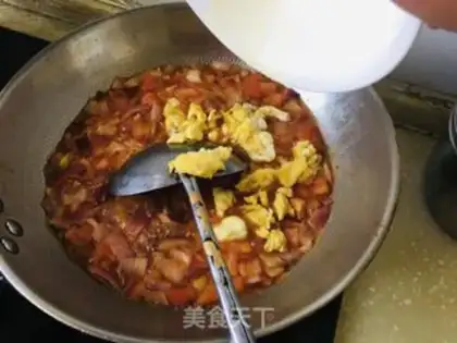 Make Tomato egg paste step 13