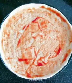 Make Lunch prawn pizza step 7