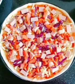 Make Lunch prawn pizza step 9