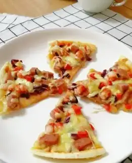 Make Lunch prawn pizza step 13