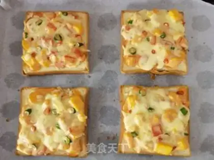 Make Bacon Mango toast root pizza step 13